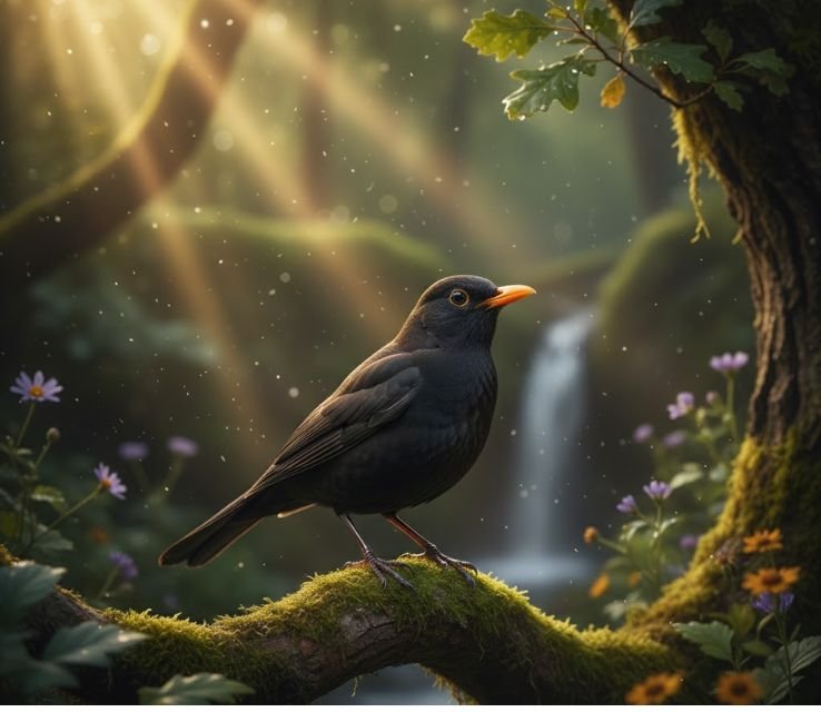Blackbird Animals That Eat Seeds