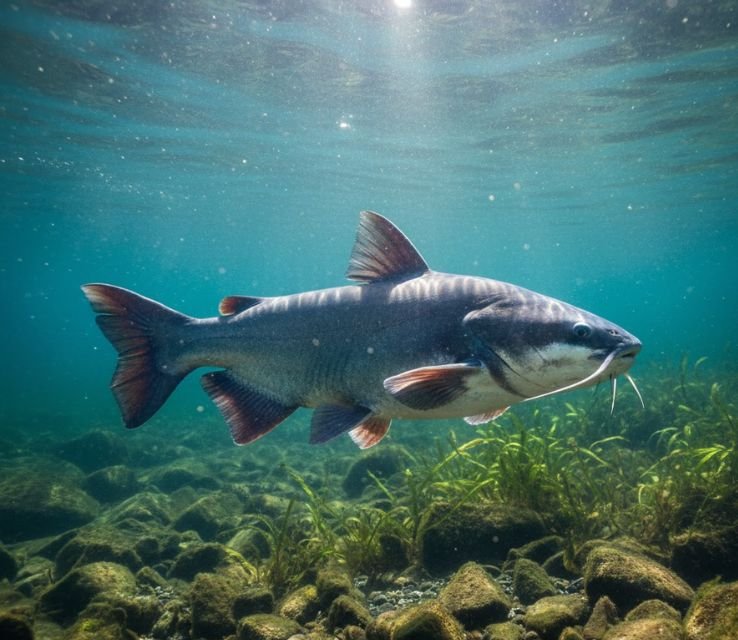 Blue catfish Live in River