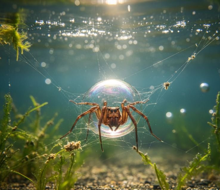 Diving bell spider Live in River