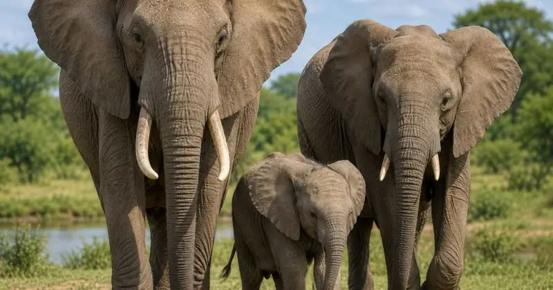 Elephants caring animals