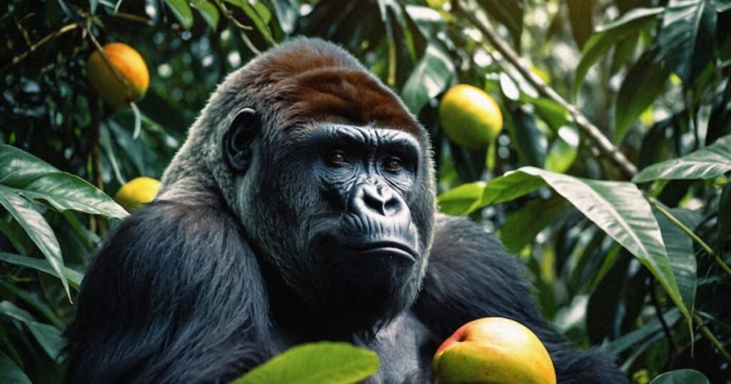 Gorillas animals that eat a lot