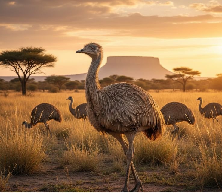 Rhea animals with 3 toes