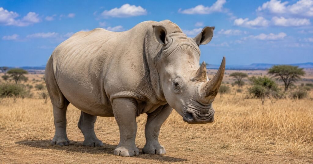White Rhinoceros what animal has the longest horns