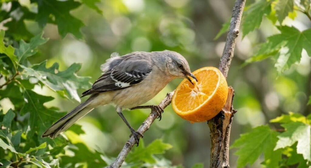 Northern Mockingbirds That Eat Oranges