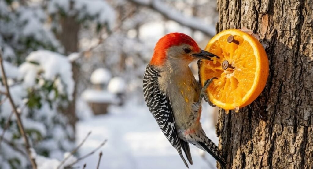 Red-bellied Woodpeckers That Eat Oranges