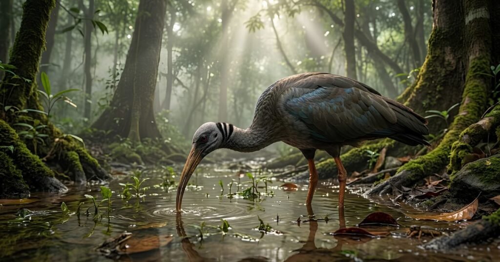 Giant Ibis  bird with long neck