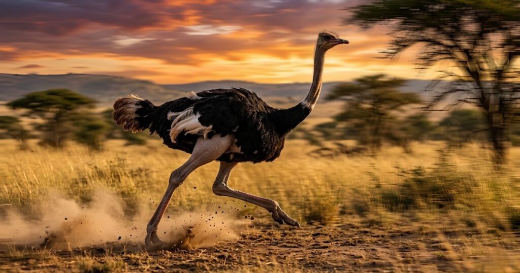 Ostrich  long neck birds