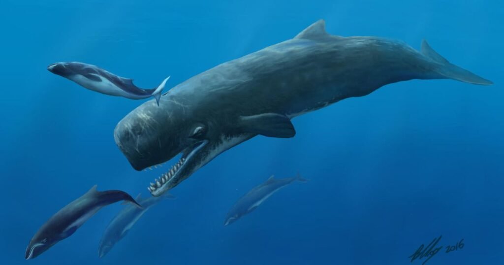 sperm whale with biggest forehead