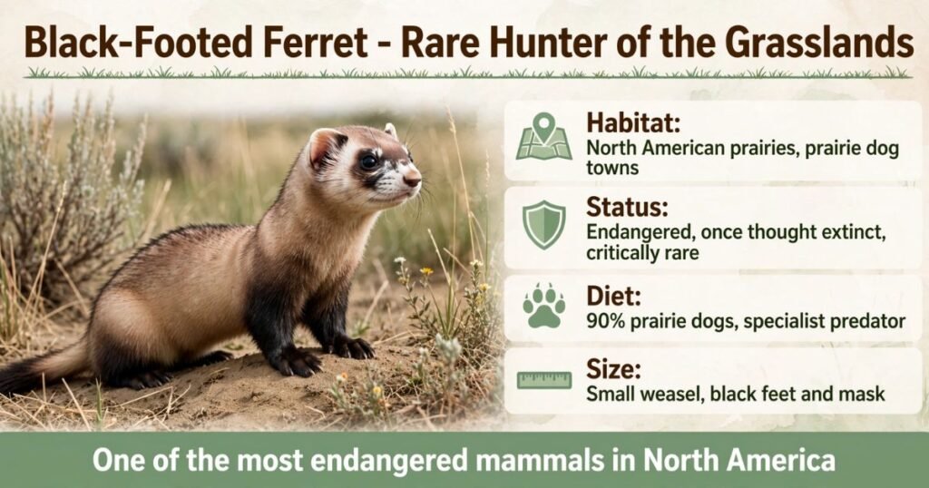 Black-Footed Ferret grassland animals and plants