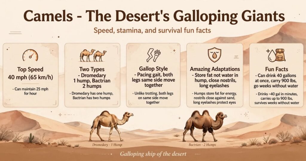 Camels 5 animals that gallop