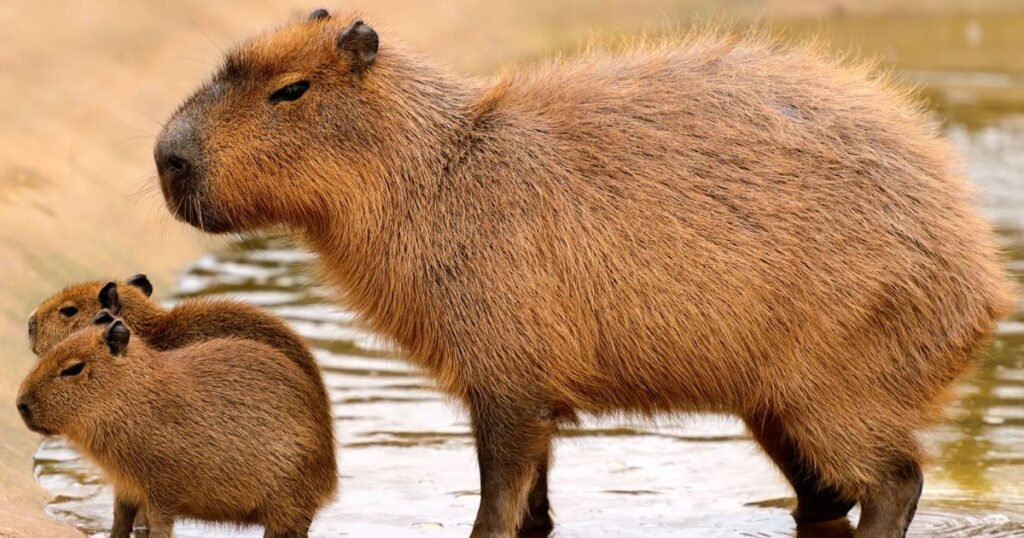Capybara smiling animal in the world