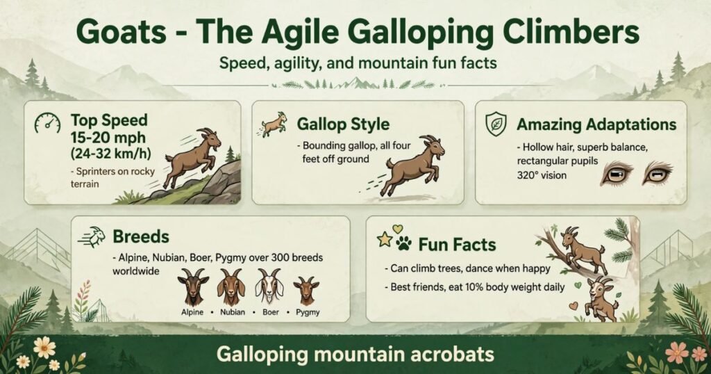 Goat animals that gallop