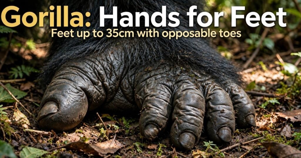 Gorilla animals with long feet