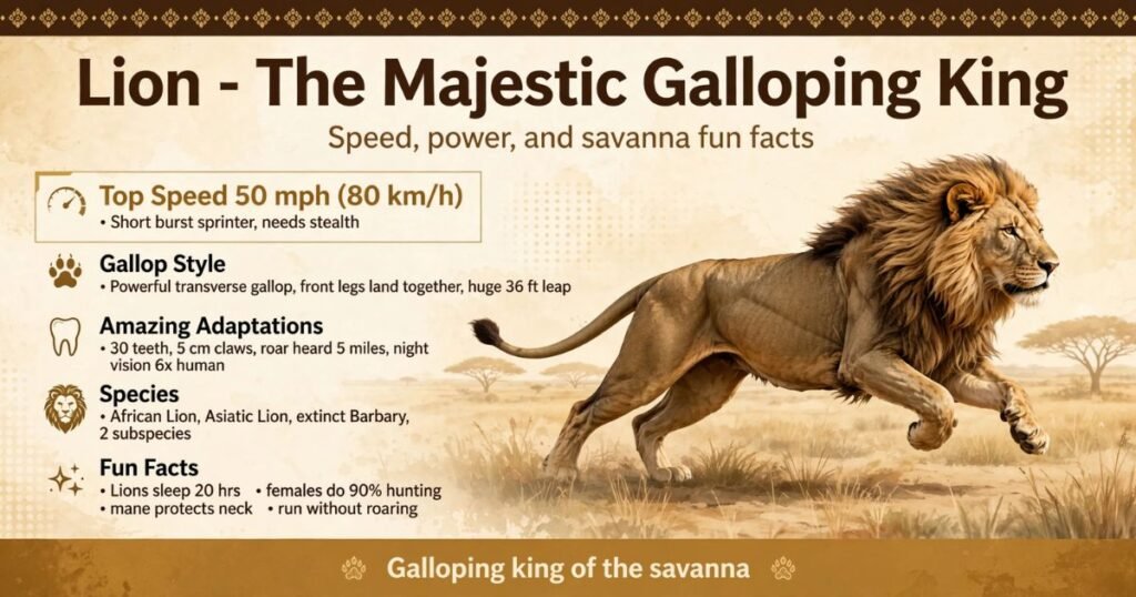 Lion animals that move by galloping