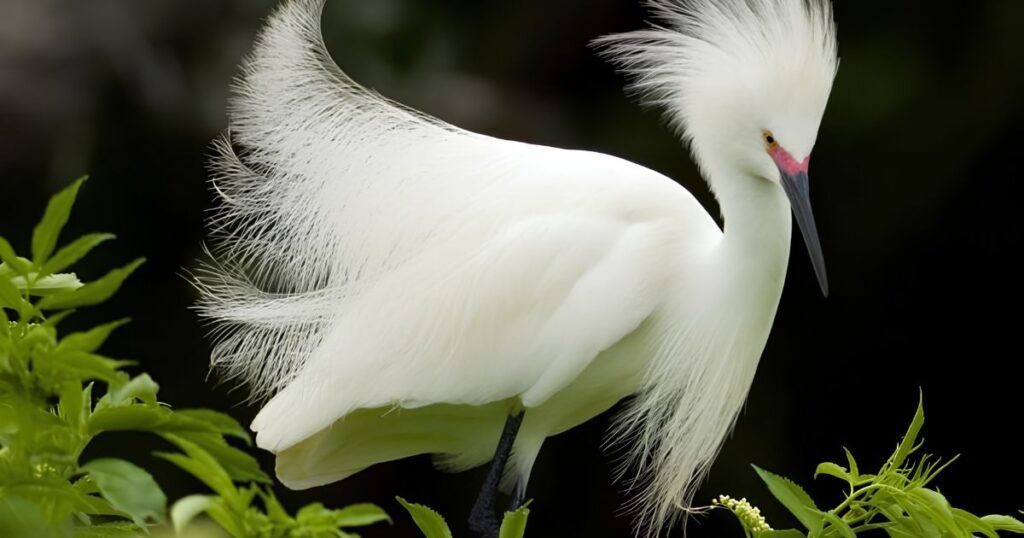 Snowy Egret bird with long legs