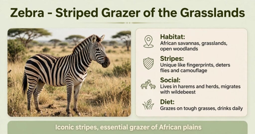 Zebra temperate grassland biome